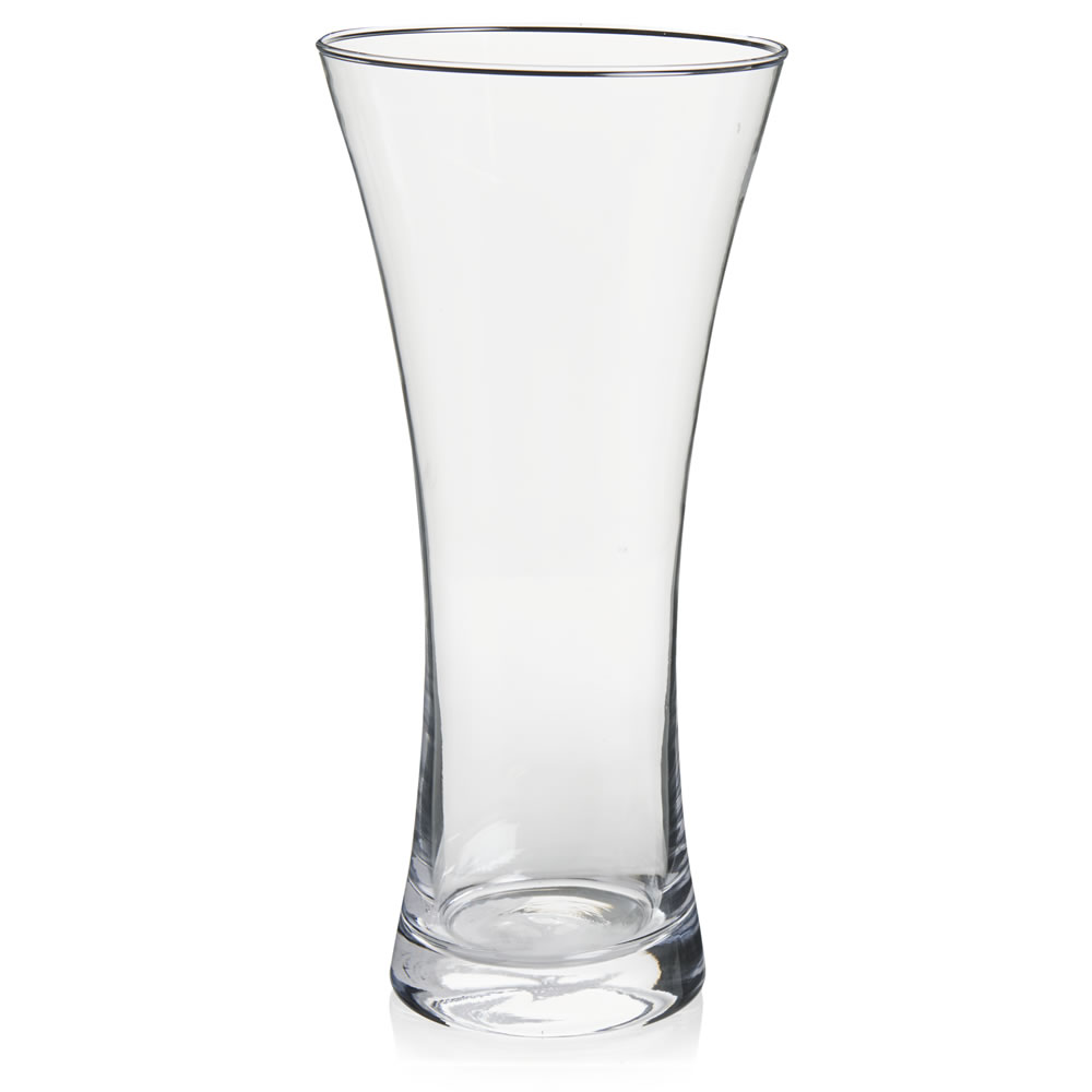 Wilko Medium Clear Glass Waisted Vase Image
