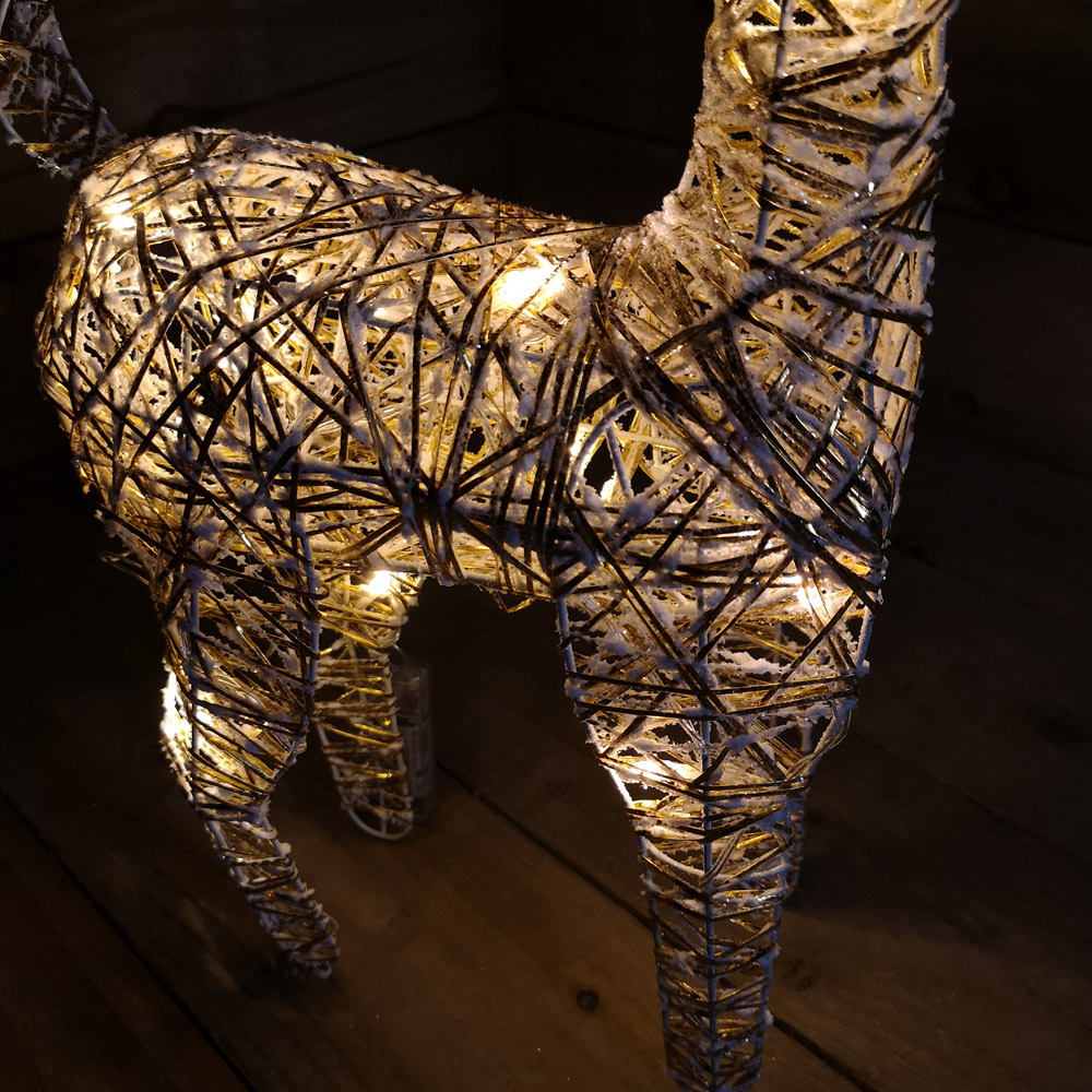 Samuel Alexander Gold Wicker Reindeer LED Christmas Decoration 50cm Image 2