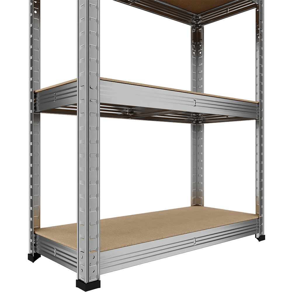 Living and Home 5 Shelf Silver Galvanised Steel Shelving Unit Image 6