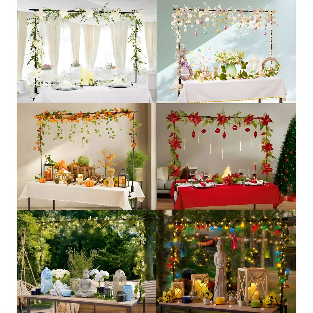 Samuel Alexander Black Metal Extendable Christmas Table Display Pole 130 to 195cm Image 5