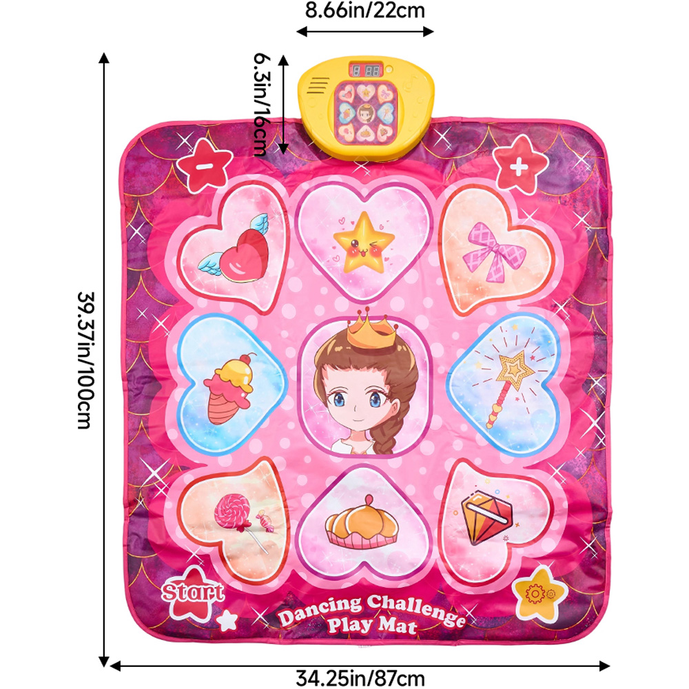 H&O Direct Kids Red Dance Mat with 2 Game Modes 100 x 87cm Image 5