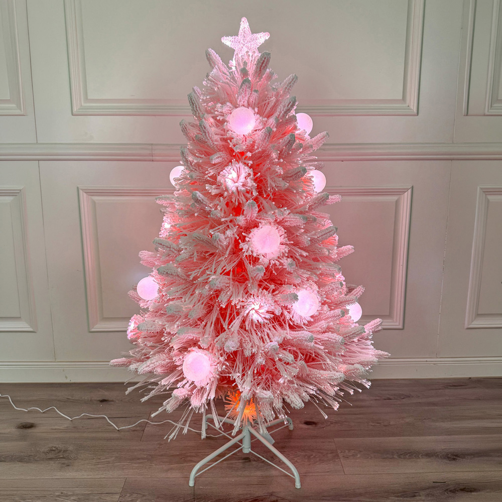 5ft Fibre Optic Christmas Tree Pink Image 4