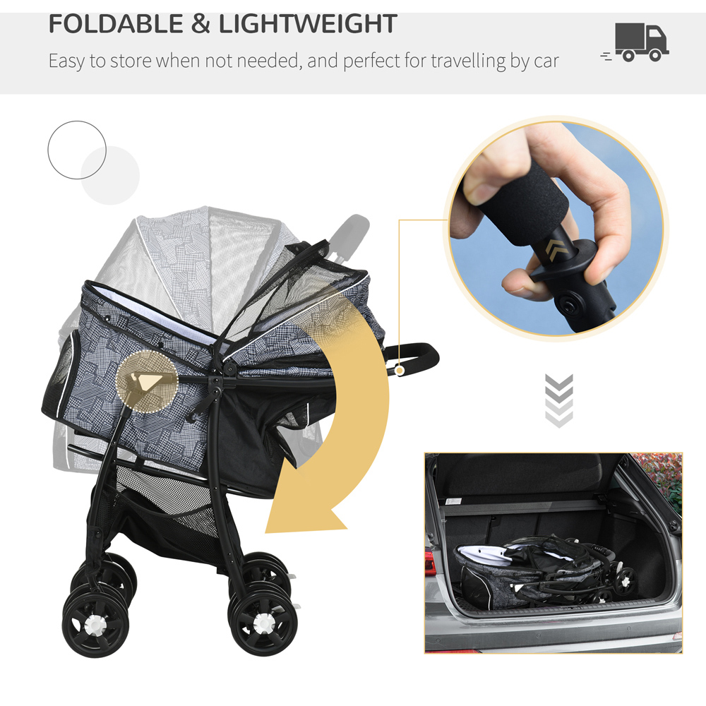 PawHut Grey Pet Stroller Image 5