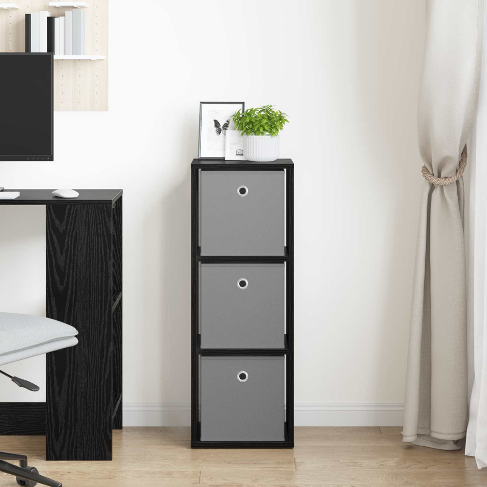 vidaXL 3 Drawer Black Oak Sideboard Image 8
