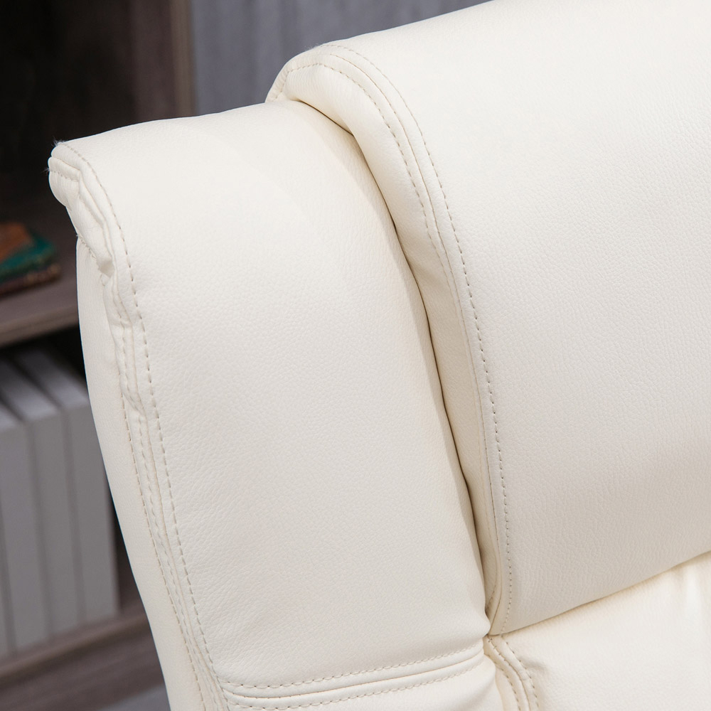 Portland Cream White Swivel Office Chair Image 3