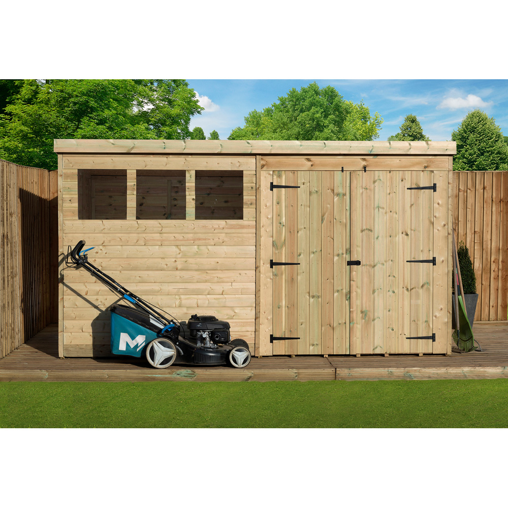 Empire Sheds 4000 12 x 8ft Double Door Tongue and Groove Pent Garden Shed Image 4