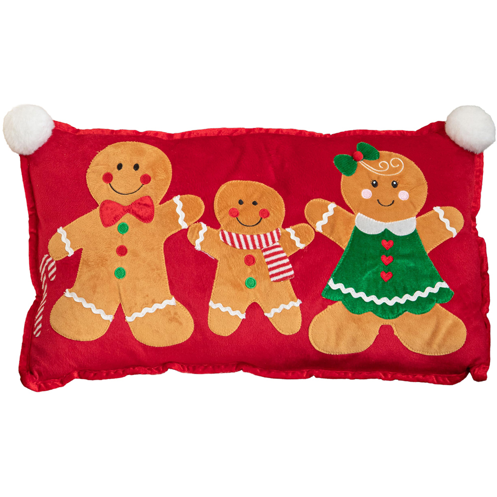 Samuel Alexander Gingerbread Family Christmas Cushion 30 x 55cm Image 1
