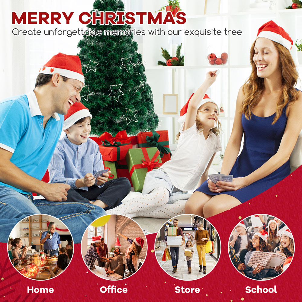 Costway 18 String Light Fibre Optic Pre-Lit Artificial Christmas Tree 5ft Image 4