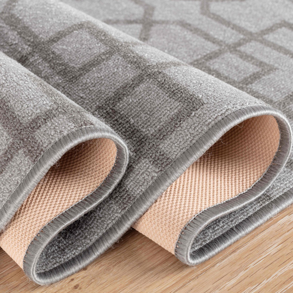 Desire Rugs Havana Silver Cubed Trellis Anti Slip Door Mat 150 x 80cm Image 3