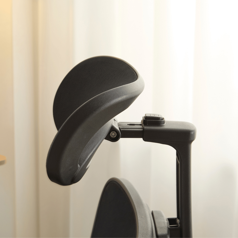 Home Source Lumo Black Ergonomic Mesh Computer Chair with Adjustable Armrest and Headrest Image 5