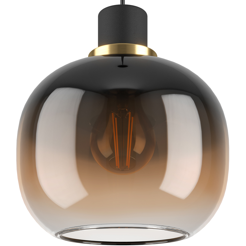 EGLO Oilella Black and Brown Glass Pendant Light Image 3