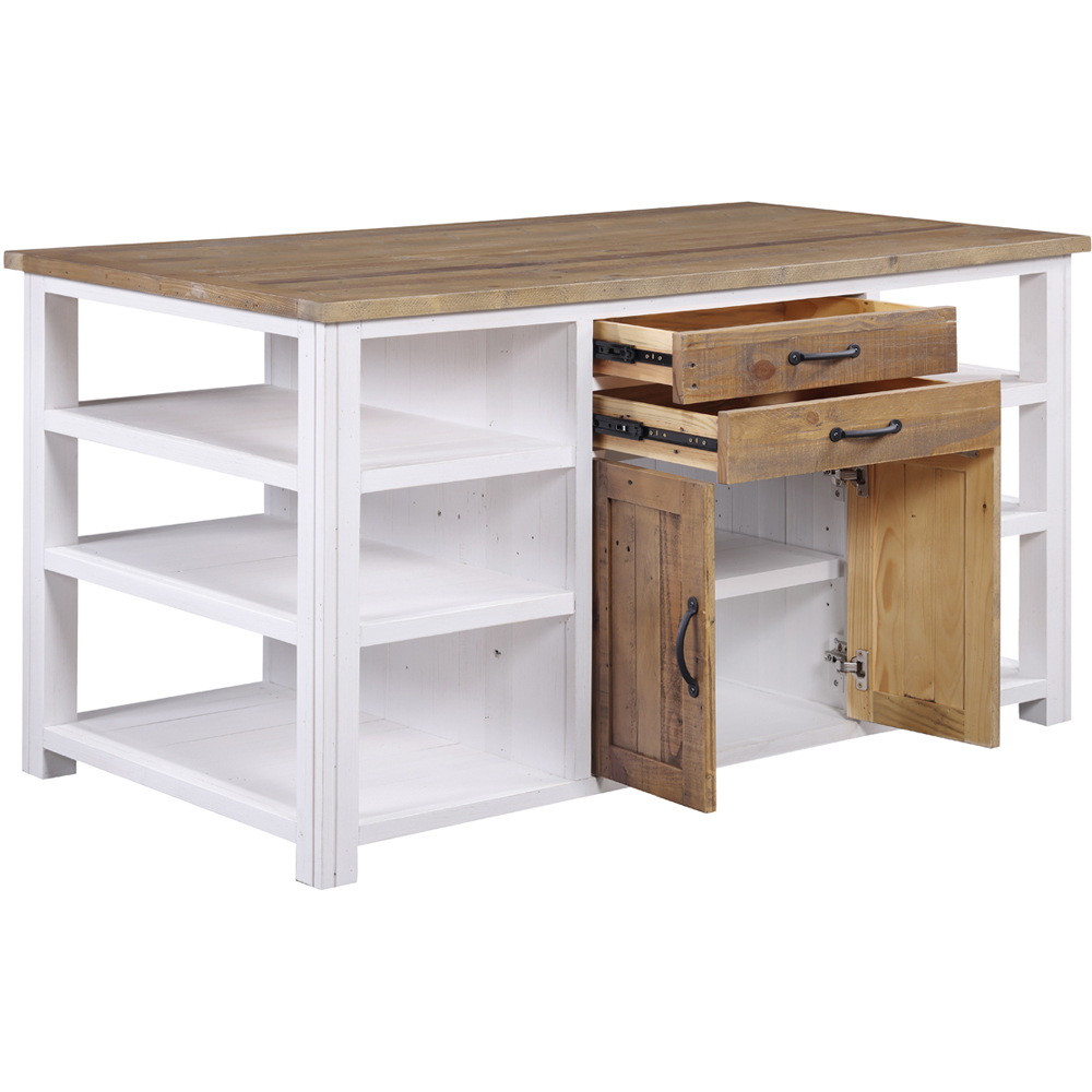 Baumhaus Splash of White 2 Door 2 Drawer White Kitchen Island Image 3