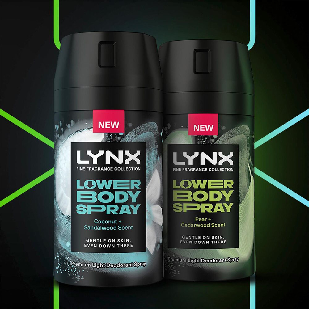 Lynx Fine Fragrance Men's Coconut and Sandalwood 72H Freshness Lower Body Spray 100ml 24 Pack Image 5