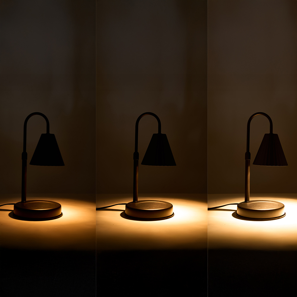 Living and Home Black Height Adjustable Tabletop Candle Warmer Lamp Image 8