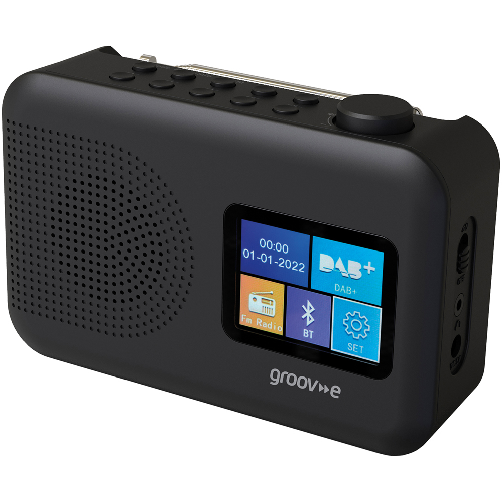 Groov-e Berlin Black Colour Screen DAB and FM Radio with Bluetooth Image 1