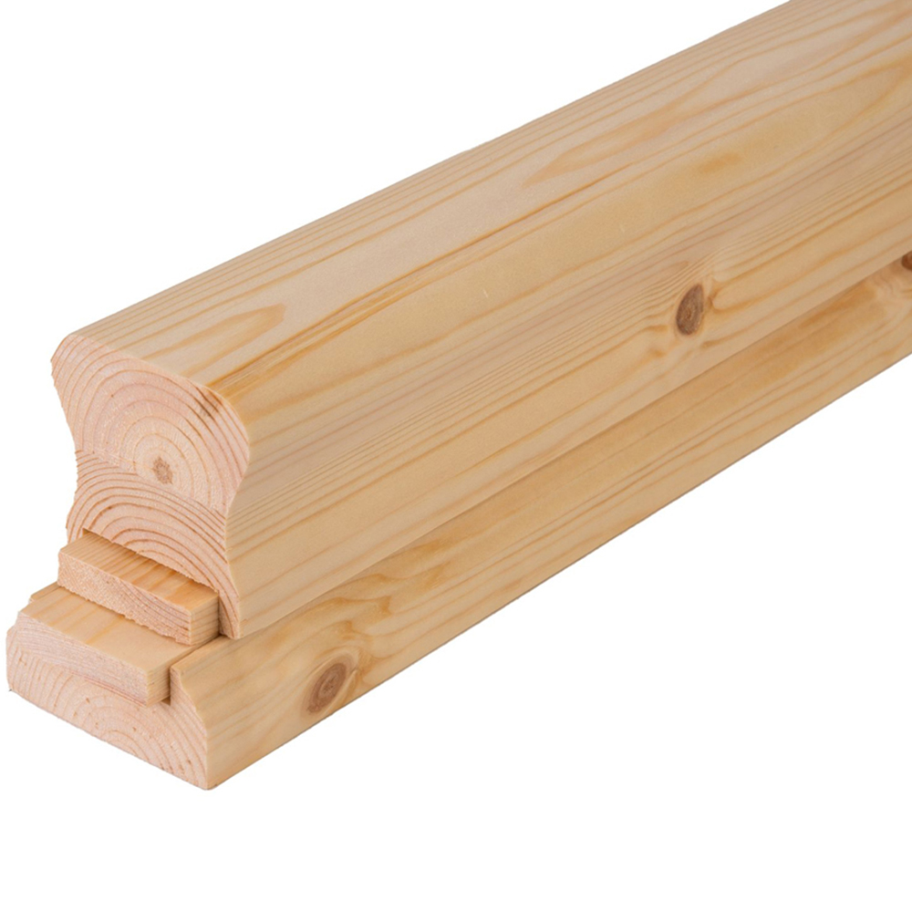 Richard Burbidge Pine HDR Handrail and Base Rail Set 4.2m x 41mm Image 1