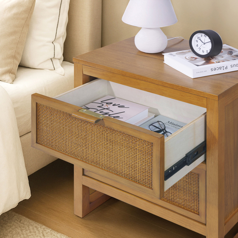 Teamson Home Hatteras 2 Drawer Natural Nightstand Image 5
