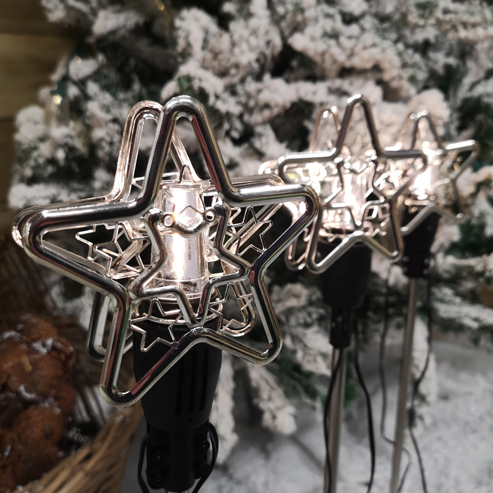 Samuel Alexander 3 Pack Warm White Star Flashing LED Christmas Pathfinder Light Image 2
