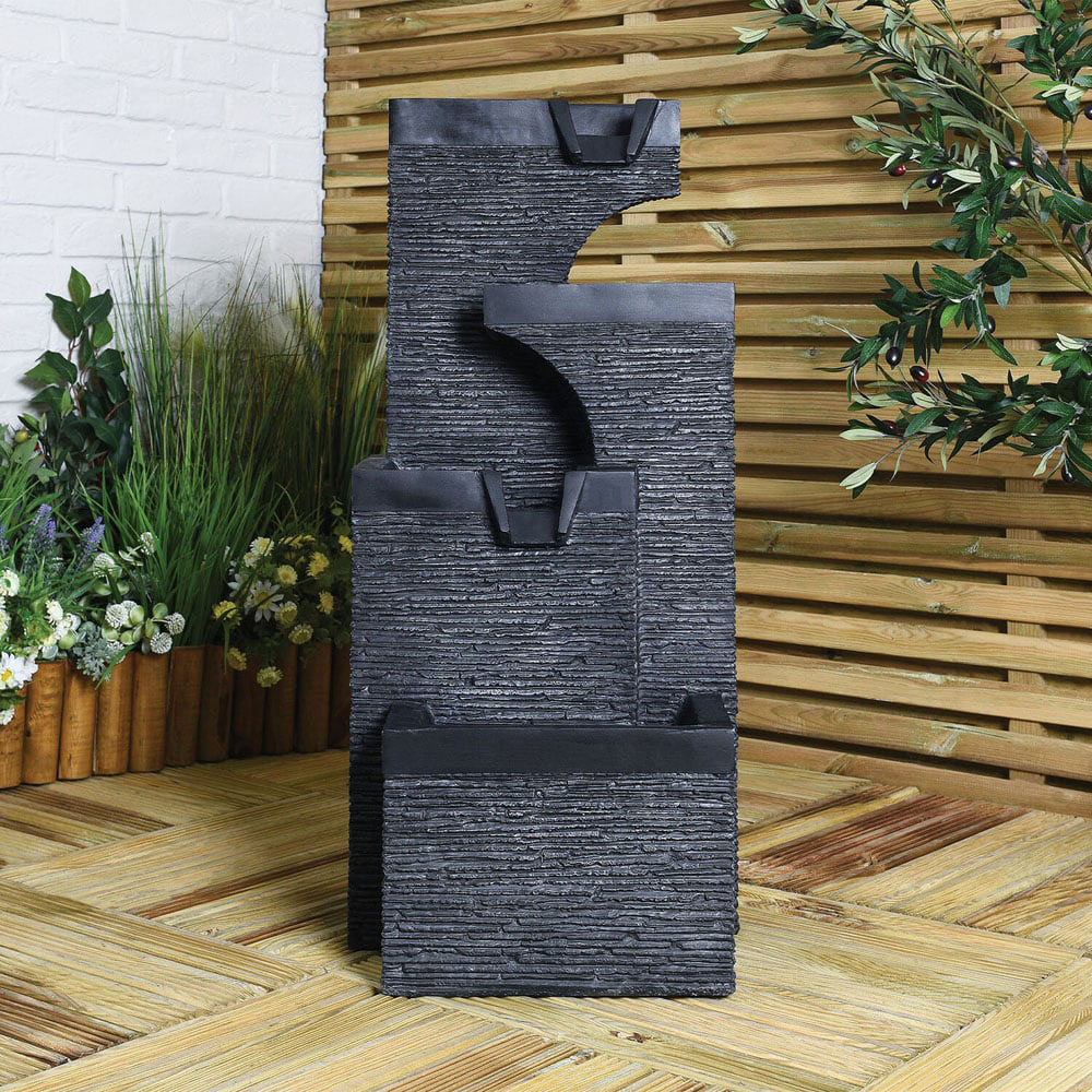 Slate Effect 3 Drop Fountain - Grey Image 5