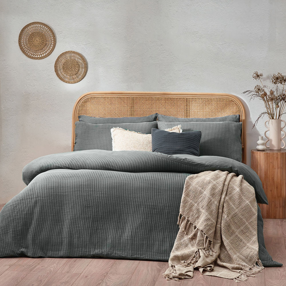 Yard King Size Dusk Chunky Waffle Duvet Set Image 5