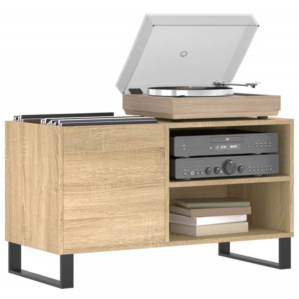 vidaXL 2 Shelf Sonoma Oak Record Cabinet Image 3