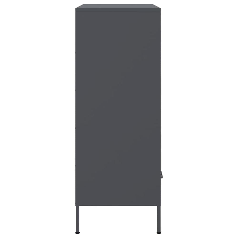 vidaXL 2 Drawer 4 Shelf Anthracite Cold-Rolled Steel Highboard Image 7