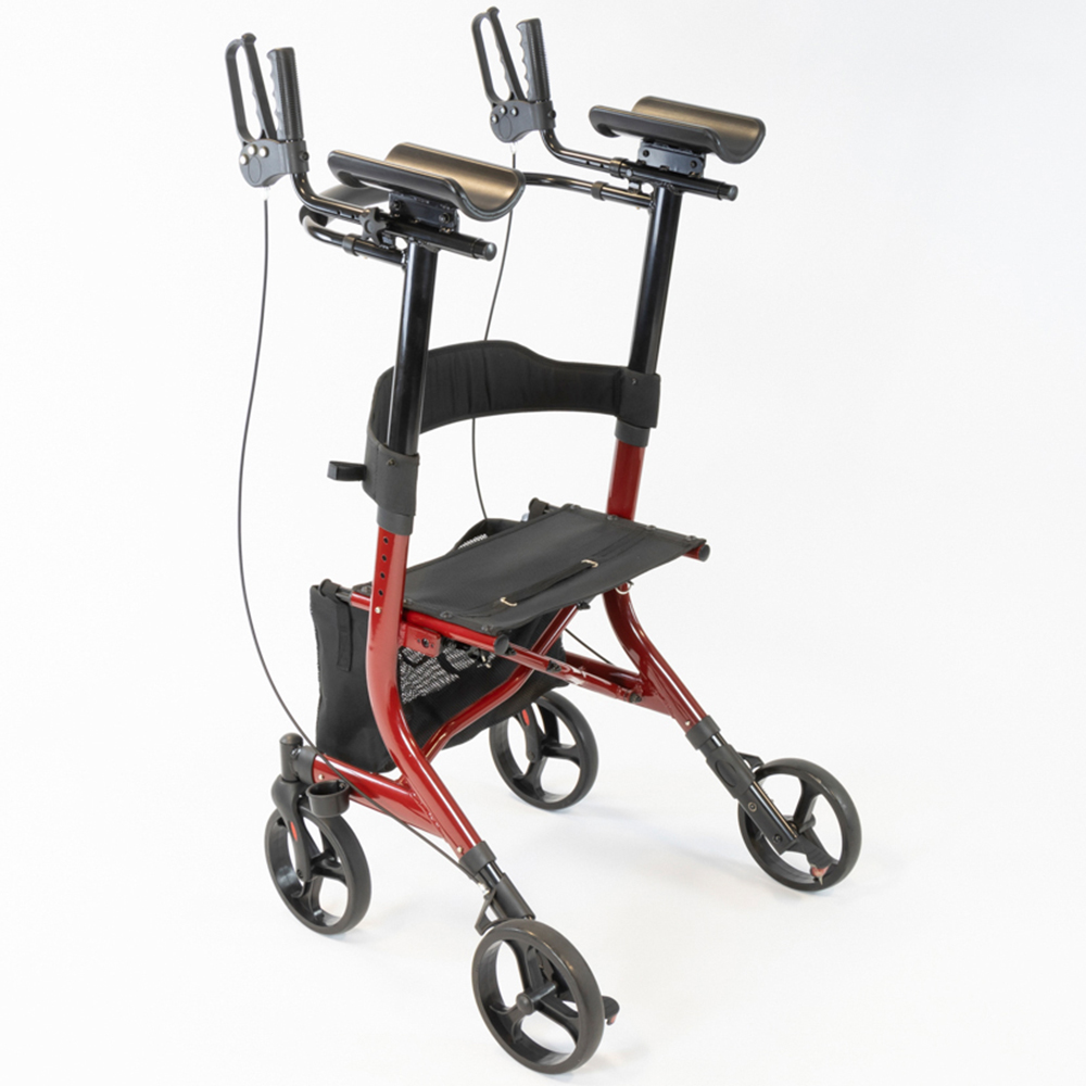 NRS Healthcare Red 4 Wheel Forearm Aluminium Rollator Image 3