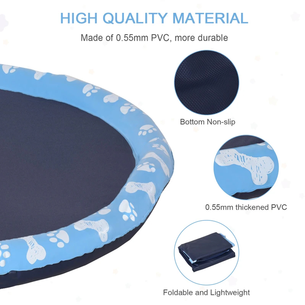 PawHut 150cm Non Slip Blue Splash Pad Image 6