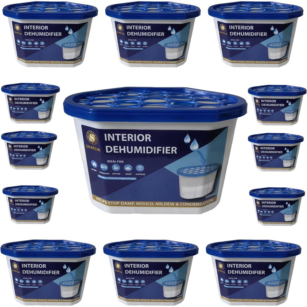 Shatchi 40 Pack 500ml Moisture Absorber Interior Dehumidifier Tub Image 3