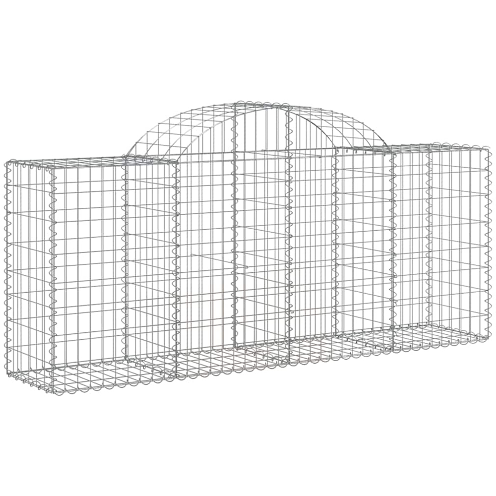 vidaXL Silver Galvanised Iron Arched Gabion Basket 200 x 50 x 80/100cm 25 Pack Image 1