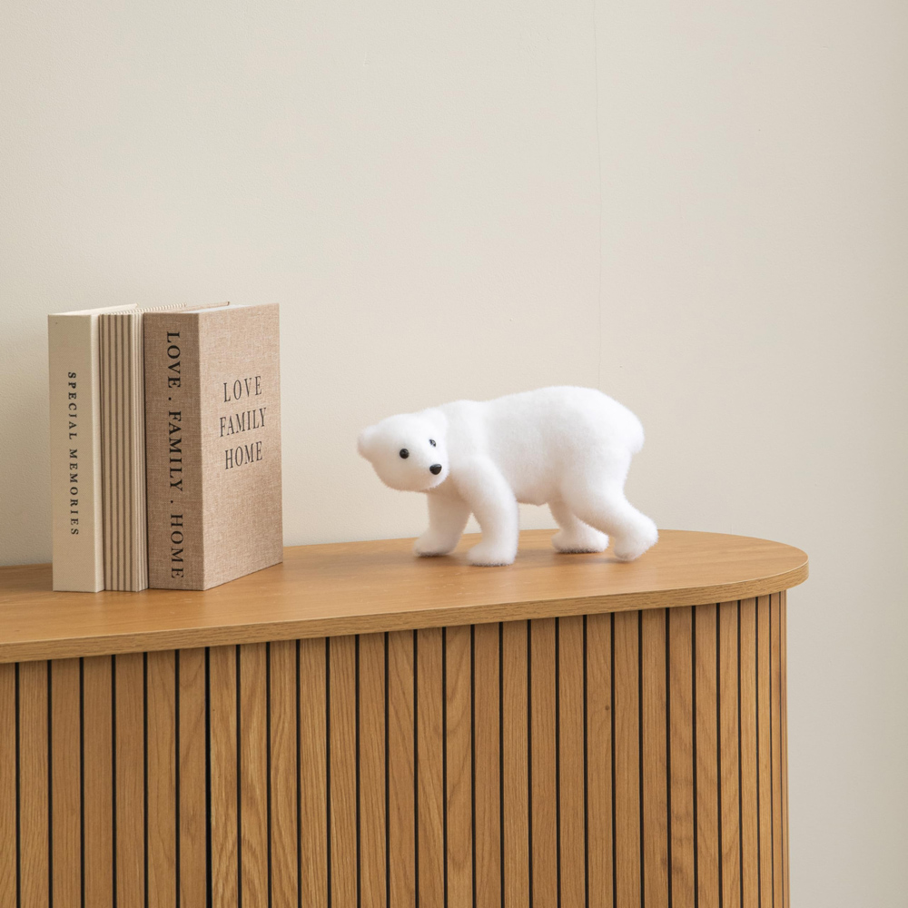Samuel Alexander Freestanding Flocked Polar Bear Christmas Decoration 25cm Image 3
