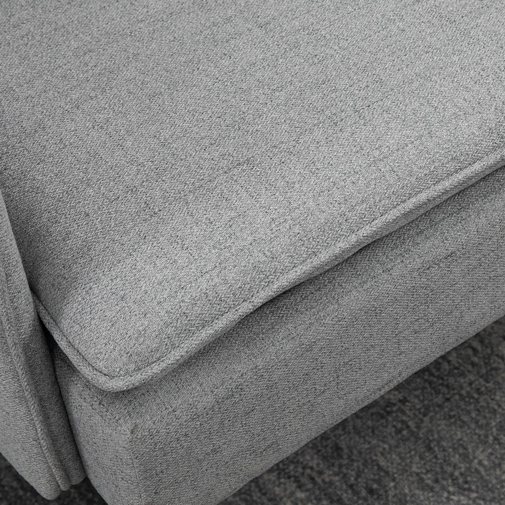 Portland 2 Seater Grey Polyester Button Tufted Sofa Image 7
