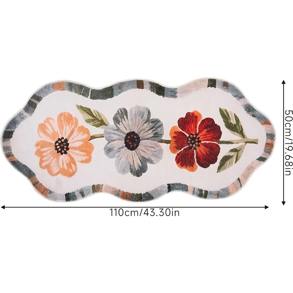 Living and Home Multicolour Irregular Floral Non-Slip Runner Rug 110 x 50cm Image 8