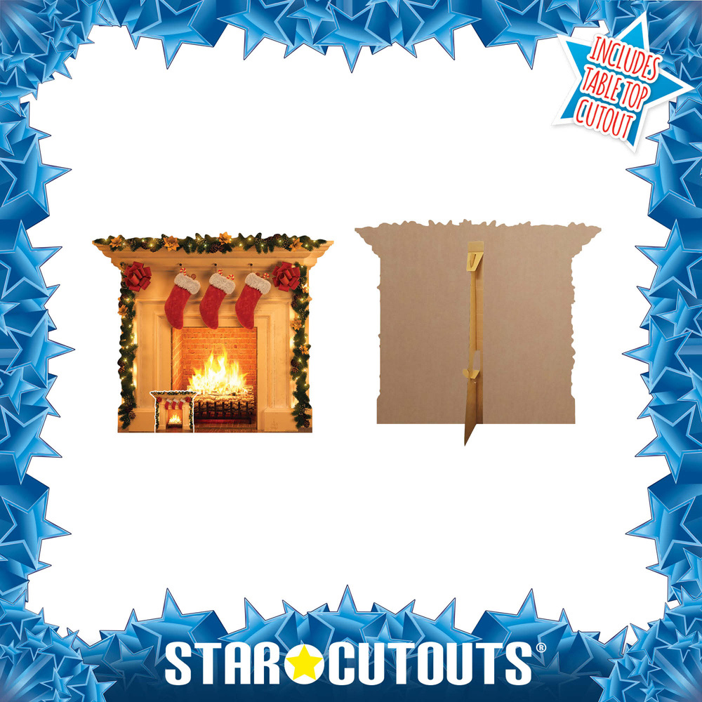 Star Cutouts Festive One Dimensional Fireplace Christmas Cardboard Cutout 3.4ft Image 3