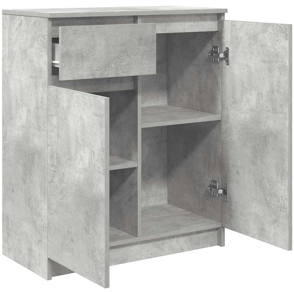 vidaXL 2 Door Single Drawer Concrete Grey Wooden Sideboard Image 5