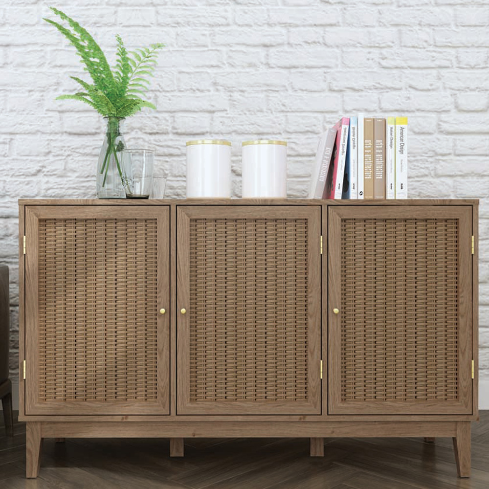 Bordeaux 3 Door Oak Effect Large Sideboard Image 1