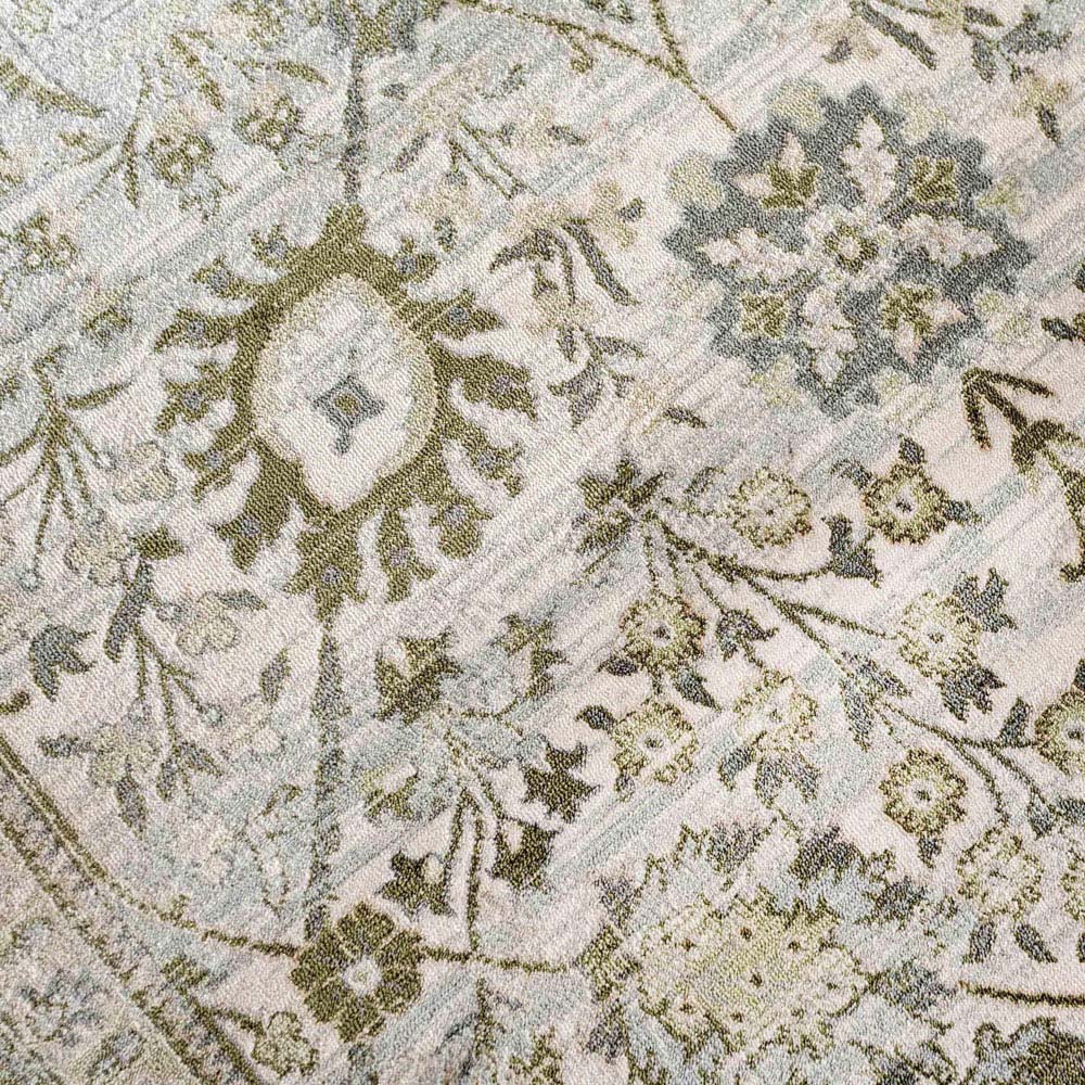 Kukoon Caralina Florrie Green Flat Vintage Rug 120 x 170cm Image 5