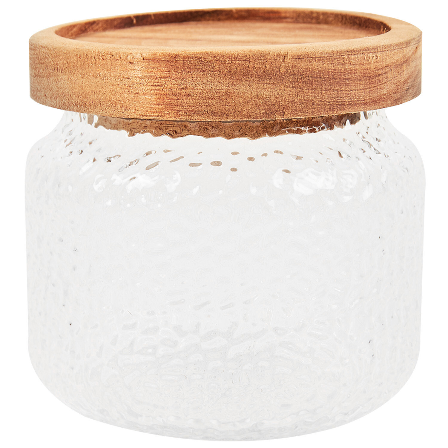 Hammered Glass Jar - Clear / 10cm Image 1