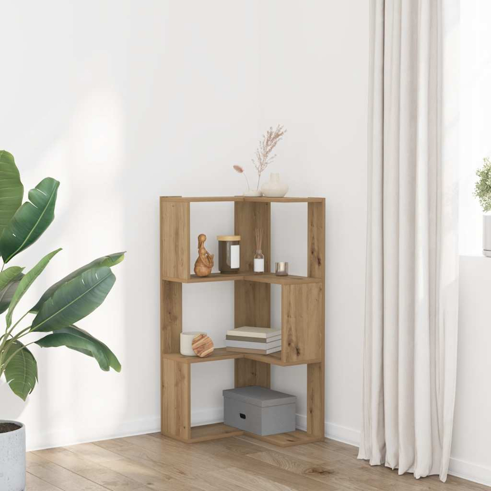 vidaXL 6 Shelf Artisan Oak Small Corner Bookcase Image 7