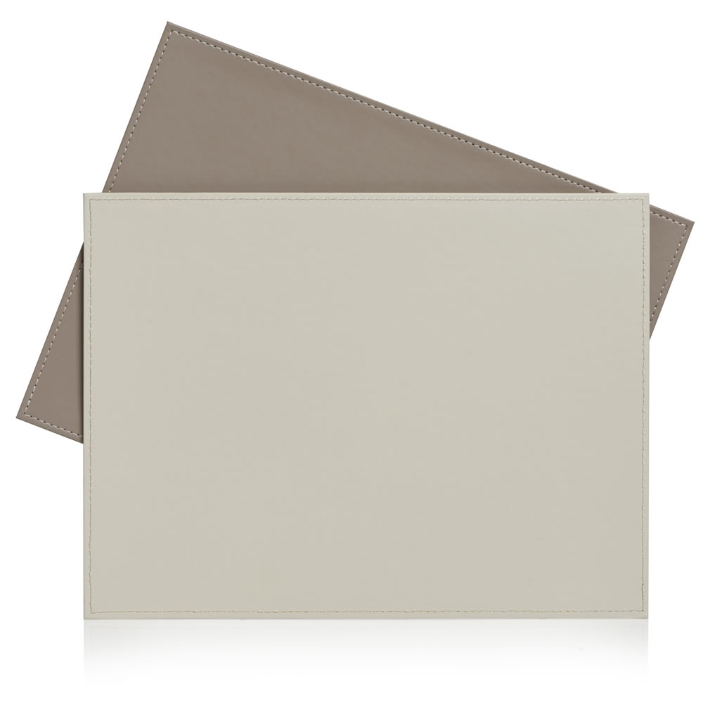 Wilko 2 pack Faux Leather Reversible Cream and Bro wn Placemats Image 1