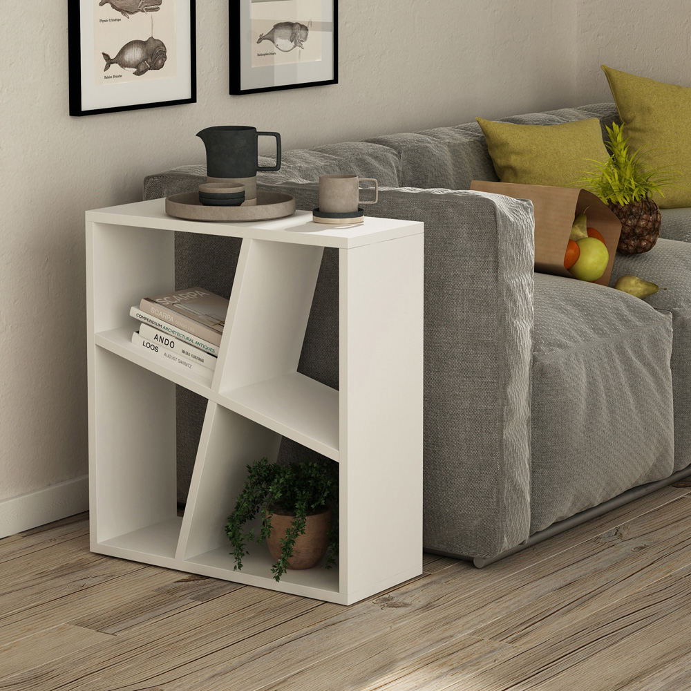 GFW Birtley 4 Shelf White Bookcase Image 3