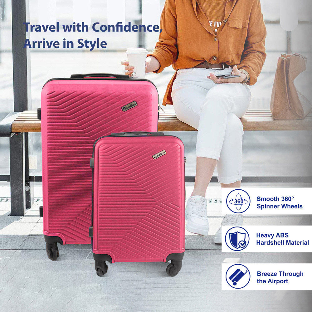 Groundlevel Infinity Set of 3 Pink Luggage Suitcase Image 4