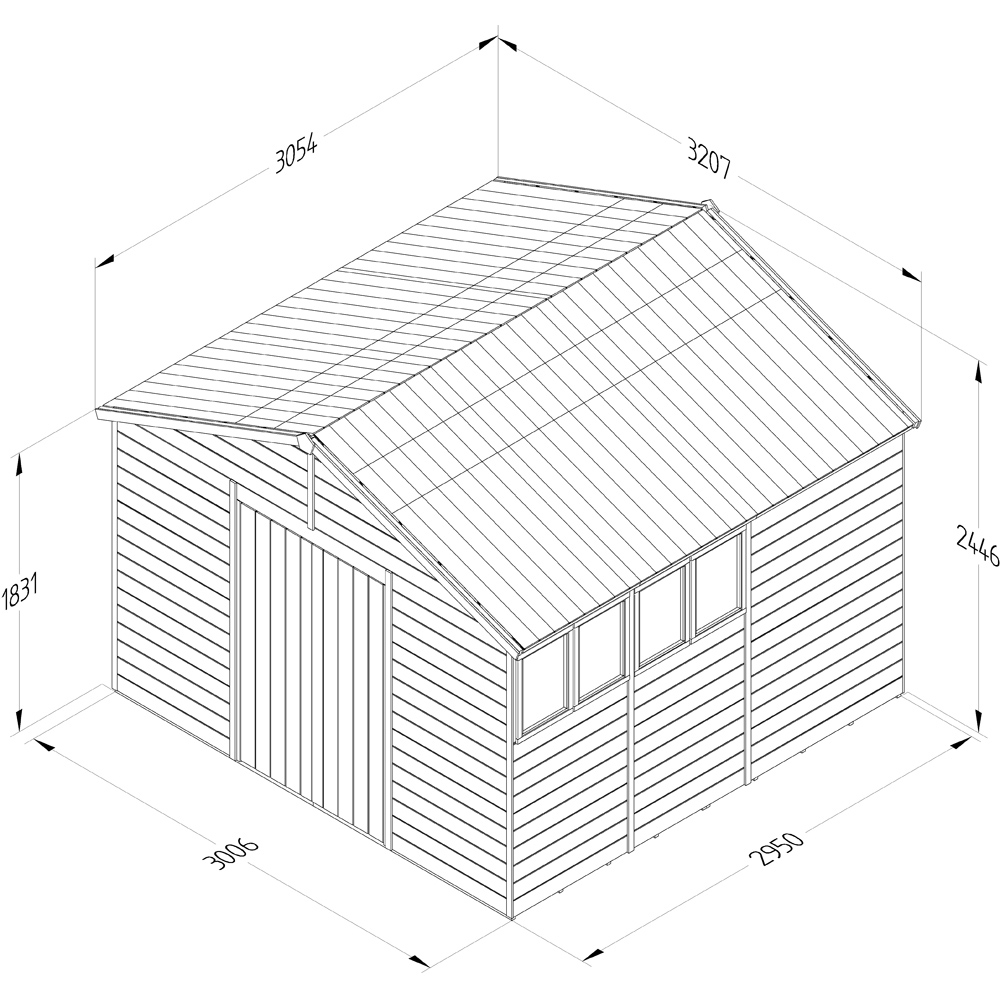 Forest Garden Timberdale 10 x 10ft Single Opening Apex Shed Image 9