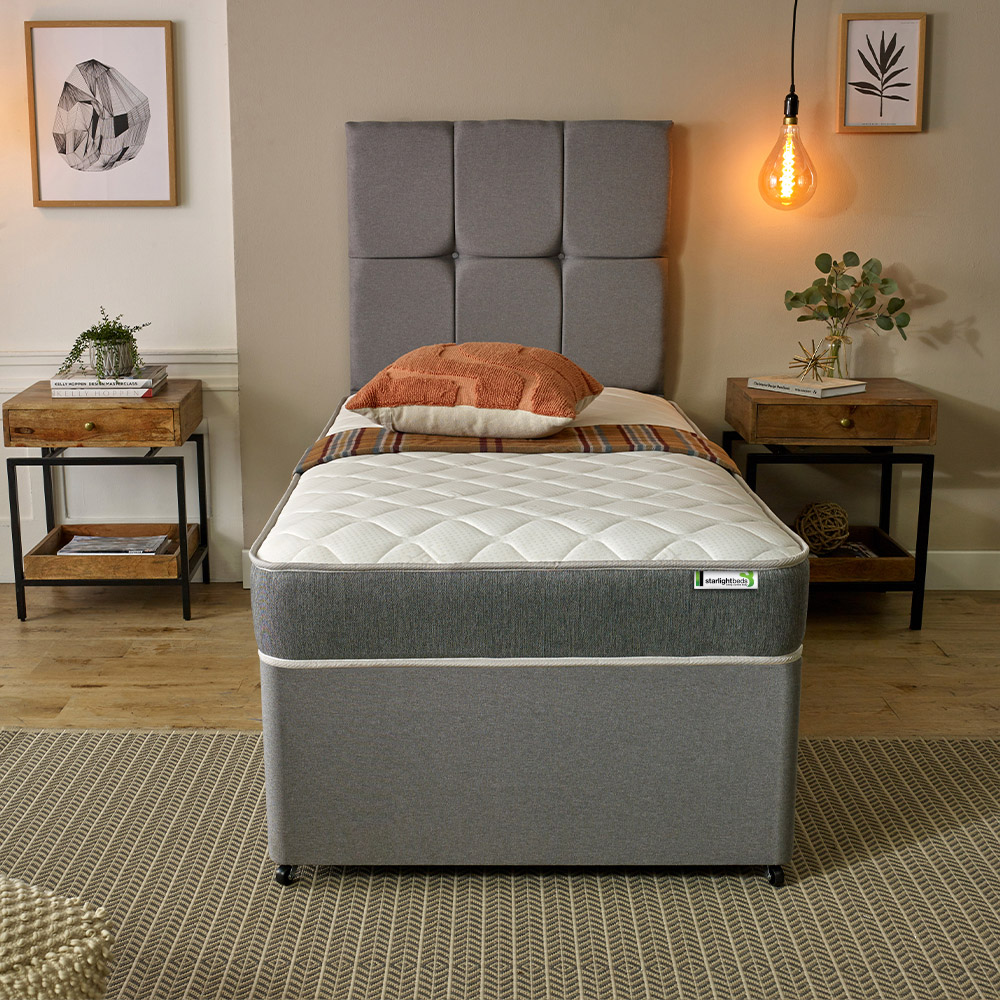 Starlight Beds Wellington Shorty Grey Open Coil Memory Foam Spring Mattress Image 4