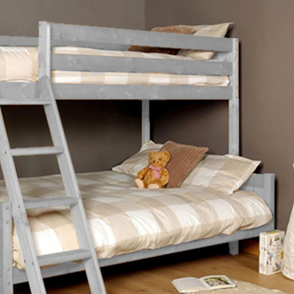 Brooklyn Triple Sleeper Grey Wooden Bunk Bed Image 2