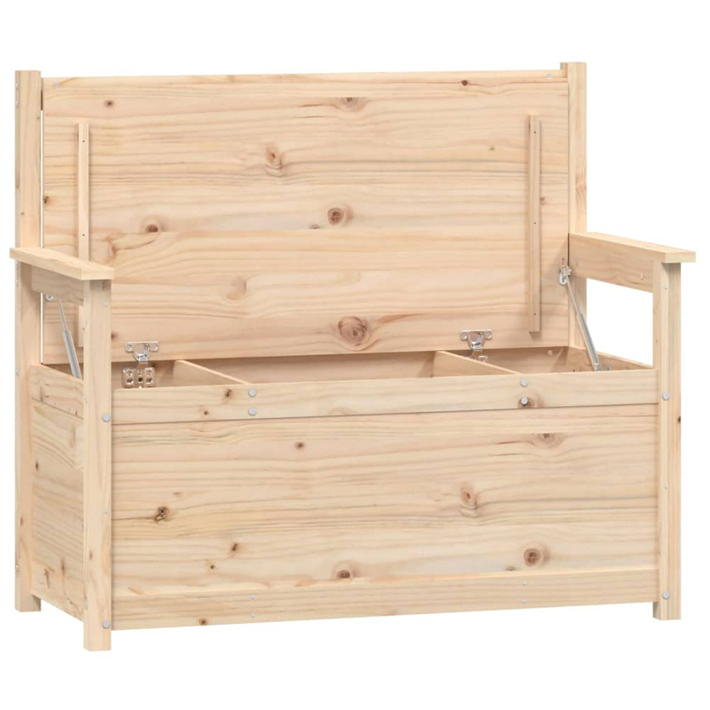 vidaXL Natural Solid Wood Pine Storage Bench 112.5 x 51.5 x 96.5cm Image 5