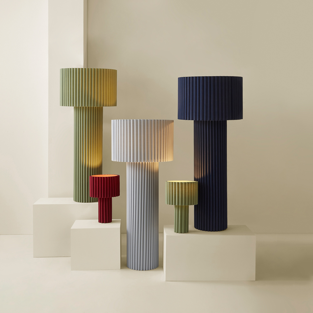 ValueLights Lenny Moss Green Drum Lamp Shade Ribbed Full Fabric LED Table Lamp Image 8