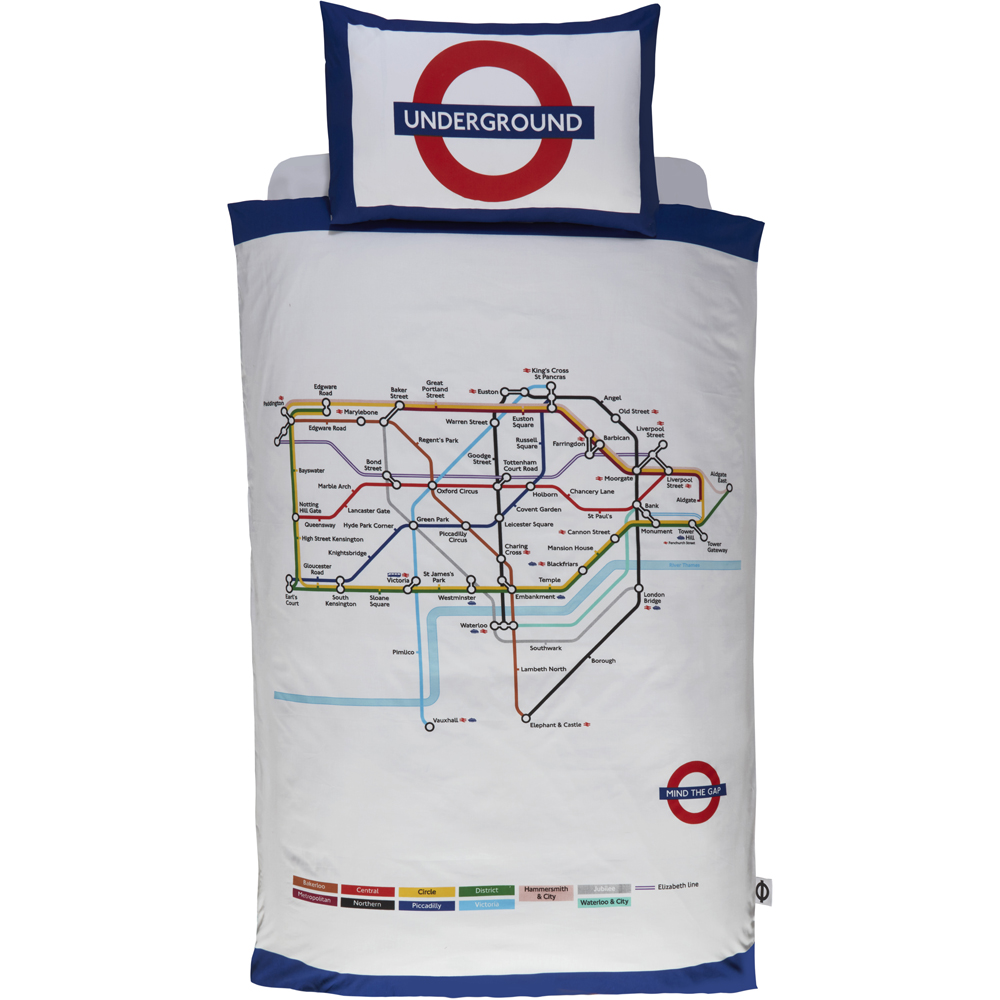 Rapport Home London Underground Single Multicolour Duvet Cover Set Image 3