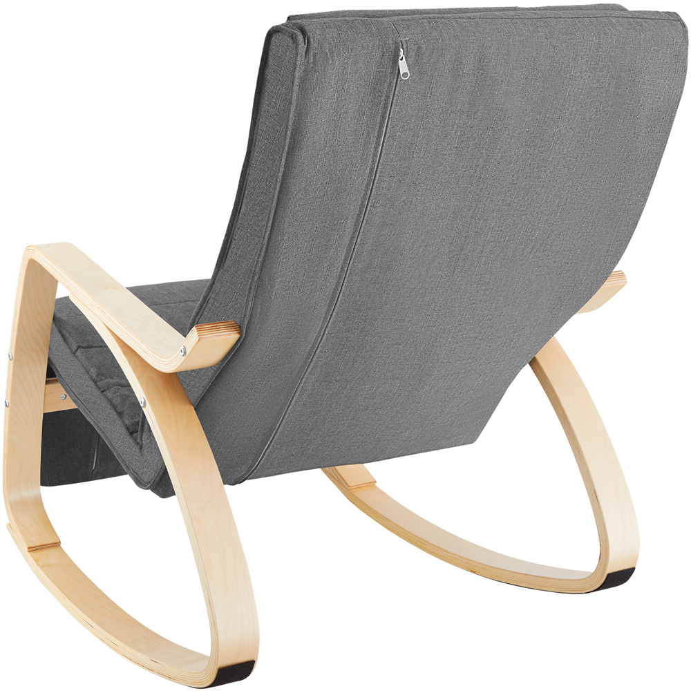 tectake Onda Light Grey Rocking Chair with Adjustable Footrest Image 3