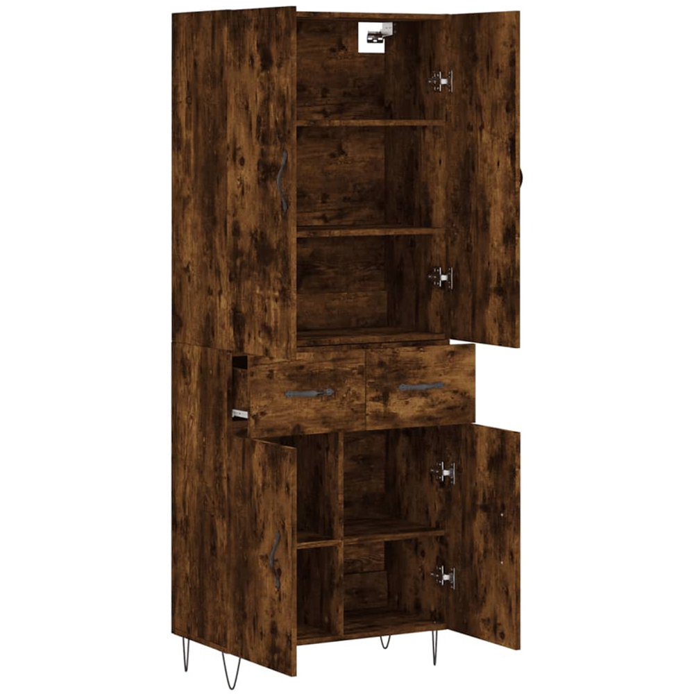 vidaXL 4 Door 2 Drawer Brown Oak Highboard Image 4